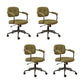 Modern Padded Arms Office Chair Tilt Mechanism Leather No Distressing Ergonomic Chair Green 4 Piece Set Clearhalo 'furn' 'furn_office_chair' 'Furniture' 'Office Chairs' 'Office Furniture' 'office_chair' 7473535