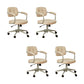 Modern Padded Arms Office Chair Tilt Mechanism Leather No Distressing Ergonomic Chair Off-White 4 Piece Set Clearhalo 'furn' 'furn_office_chair' 'Furniture' 'Office Chairs' 'Office Furniture' 'office_chair' 7473542