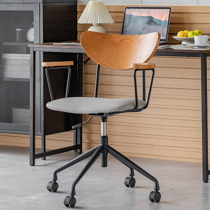 Sedia da ufficio a armi fisse moderne nessuna sedia da scivolo ergonomica angosciante