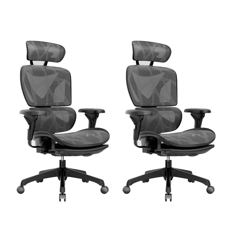 Modern Removable Arms Office Chair Adjustable Seat Height Slide Chair Black 2 Piece Set With Footrest Clearhalo 'furn' 'furn_office_chair' 'Furniture' 'Office Chairs' 'Office Furniture' 'office_chair' 7473613