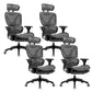Modern Removable Arms Office Chair Adjustable Seat Height Slide Chair Black 4 Piece Set With Footrest Clearhalo 'furn' 'furn_office_chair' 'Furniture' 'Office Chairs' 'Office Furniture' 'office_chair' 7473614