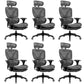 Modern Removable Arms Office Chair Adjustable Seat Height Slide Chair Black 6 Piece Set With Footrest Clearhalo 'furn' 'furn_office_chair' 'Furniture' 'Office Chairs' 'Office Furniture' 'office_chair' 7473617