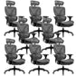 Modern Removable Arms Office Chair Adjustable Seat Height Slide Chair Black 8 Piece Set With Footrest Clearhalo 'furn' 'furn_office_chair' 'Furniture' 'Office Chairs' 'Office Furniture' 'office_chair' 7473618