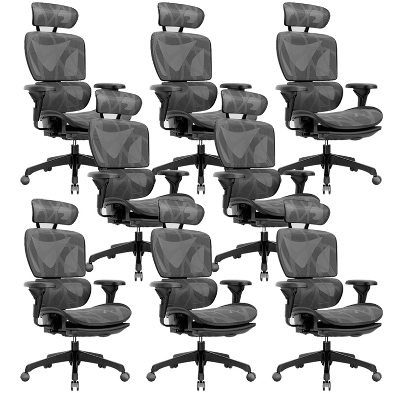 Modern Removable Arms Office Chair Adjustable Seat Height Slide Chair Black 8 Piece Set With Footrest Clearhalo 'furn' 'furn_office_chair' 'Furniture' 'Office Chairs' 'Office Furniture' 'office_chair' 7473618