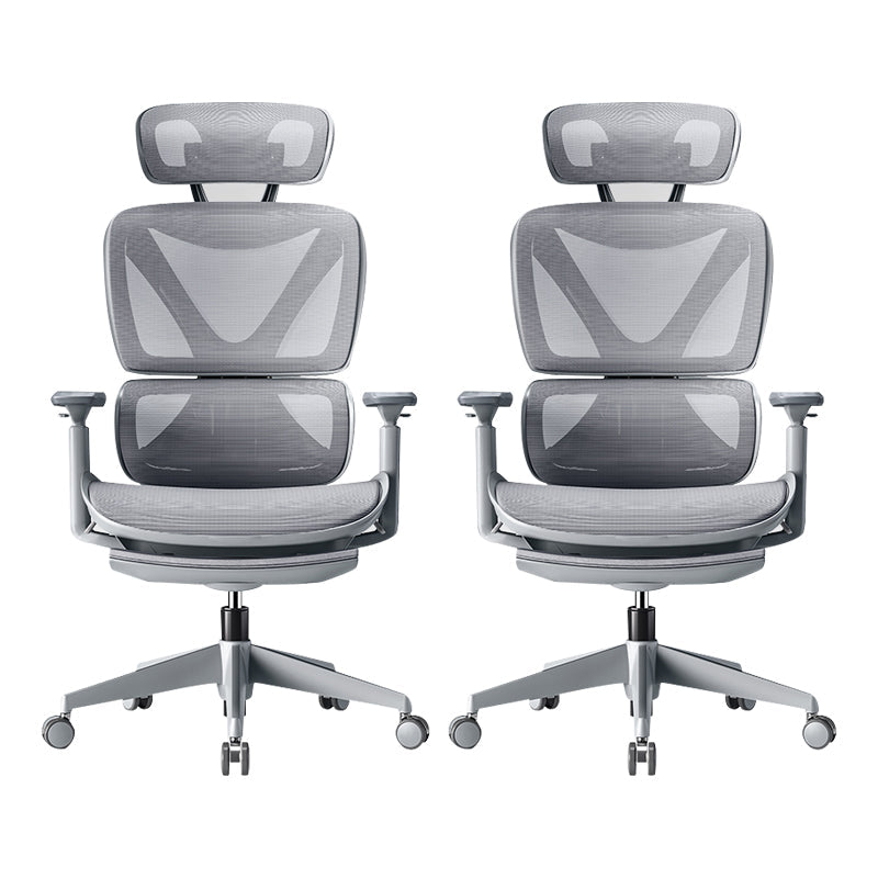 Modern Removable Arms Office Chair Adjustable Seat Height Slide Chair Light Gray 2 Piece Set With Footrest Clearhalo 'furn' 'furn_office_chair' 'Furniture' 'Office Chairs' 'Office Furniture' 'office_chair' 7473621