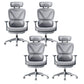 Modern Removable Arms Office Chair Adjustable Seat Height Slide Chair Light Gray 4 Piece Set With Footrest Clearhalo 'furn' 'furn_office_chair' 'Furniture' 'Office Chairs' 'Office Furniture' 'office_chair' 7473624