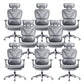 Modern Removable Arms Office Chair Adjustable Seat Height Slide Chair Light Gray 8 Piece Set With Footrest Clearhalo 'furn' 'furn_office_chair' 'Furniture' 'Office Chairs' 'Office Furniture' 'office_chair' 7473626