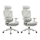 Modern Removable Arms Office Chair Adjustable Seat Height Slide Chair White 2 Piece Set With Footrest Clearhalo 'furn' 'furn_office_chair' 'Furniture' 'Office Chairs' 'Office Furniture' 'office_chair' 7473627