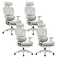 Modern Removable Arms Office Chair Adjustable Seat Height Slide Chair White 4 Piece Set With Footrest Clearhalo 'furn' 'furn_office_chair' 'Furniture' 'Office Chairs' 'Office Furniture' 'office_chair' 7473628
