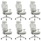 Modern Removable Arms Office Chair Adjustable Seat Height Slide Chair White 6 Piece Set With Footrest Clearhalo 'furn' 'furn_office_chair' 'Furniture' 'Office Chairs' 'Office Furniture' 'office_chair' 7473629