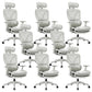 Modern Removable Arms Office Chair Adjustable Seat Height Slide Chair White 8 Piece Set With Footrest Clearhalo 'furn' 'furn_office_chair' 'Furniture' 'Office Chairs' 'Office Furniture' 'office_chair' 7473630