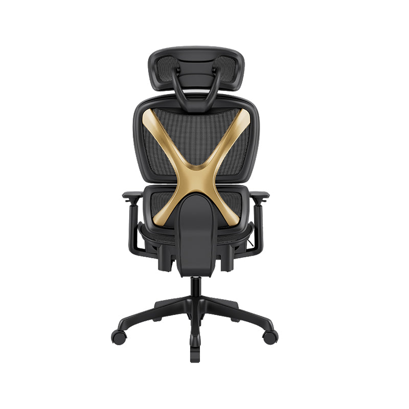 Modern Removable Arms Office Chair Adjustable Seat Height Slide Chair Black-Gold 1 Piece With Footrest Clearhalo 'furn' 'furn_office_chair' 'Furniture' 'Office Chairs' 'Office Furniture' 'office_chair' 7473631