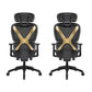 Modern Removable Arms Office Chair Adjustable Seat Height Slide Chair Black-Gold 2 Piece Set With Footrest Clearhalo 'furn' 'furn_office_chair' 'Furniture' 'Office Chairs' 'Office Furniture' 'office_chair' 7473632