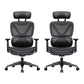 Modern Removable Arms Office Chair Adjustable Seat Height Slide Chair Black-Black 2 Piece Set With Footrest Clearhalo 'furn' 'furn_office_chair' 'Furniture' 'Office Chairs' 'Office Furniture' 'office_chair' 7473637