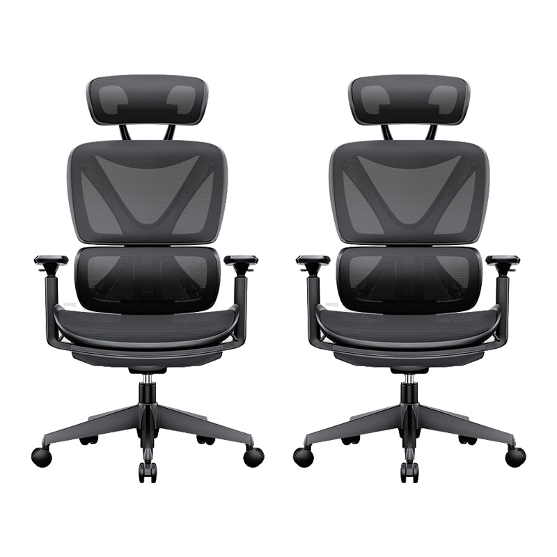 Modern Removable Arms Office Chair Adjustable Seat Height Slide Chair Black-Black 2 Piece Set With Footrest Clearhalo 'furn' 'furn_office_chair' 'Furniture' 'Office Chairs' 'Office Furniture' 'office_chair' 7473637