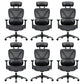 Modern Removable Arms Office Chair Adjustable Seat Height Slide Chair Black-Black 6 Piece Set With Footrest Clearhalo 'furn' 'furn_office_chair' 'Furniture' 'Office Chairs' 'Office Furniture' 'office_chair' 7473639