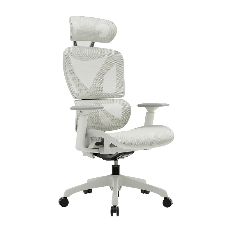 Modern Removable Arms Office Chair Adjustable Seat Height Slide Chair White 1 Piece Without Footrest Clearhalo 'furn' 'furn_office_chair' 'Furniture' 'Office Chairs' 'Office Furniture' 'office_chair' 7473641