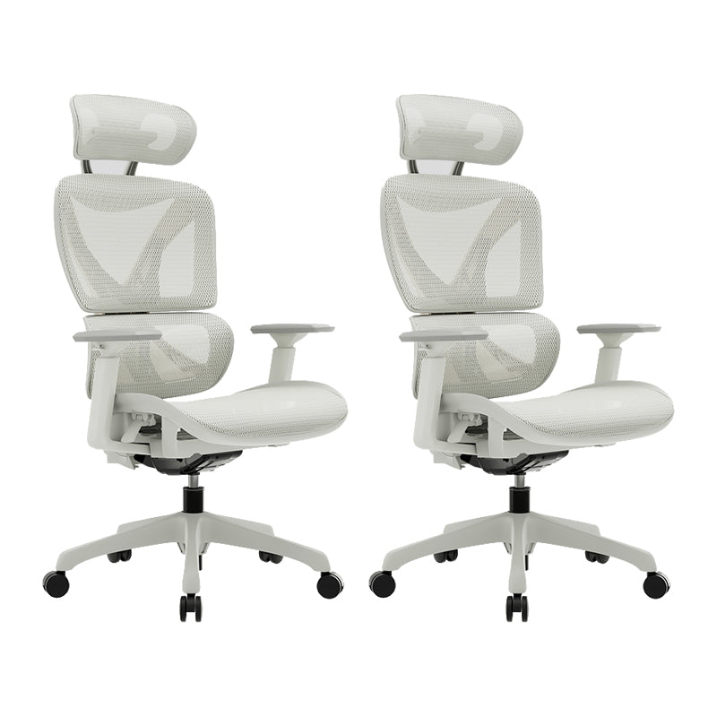 Modern Removable Arms Office Chair Adjustable Seat Height Slide Chair White 2 Piece Set Without Footrest Clearhalo 'furn' 'furn_office_chair' 'Furniture' 'Office Chairs' 'Office Furniture' 'office_chair' 7473642