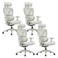 Modern Removable Arms Office Chair Adjustable Seat Height Slide Chair White 4 Piece Set Without Footrest Clearhalo 'furn' 'furn_office_chair' 'Furniture' 'Office Chairs' 'Office Furniture' 'office_chair' 7473643