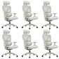Modern Removable Arms Office Chair Adjustable Seat Height Slide Chair White 6 Piece Set Without Footrest Clearhalo 'furn' 'furn_office_chair' 'Furniture' 'Office Chairs' 'Office Furniture' 'office_chair' 7473644