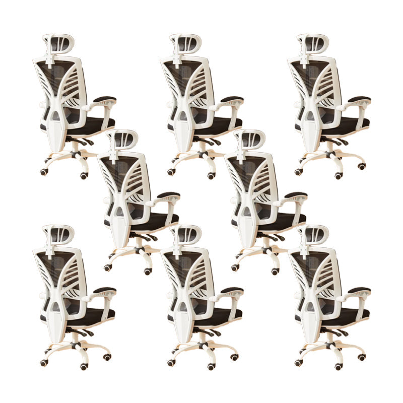 Sedia da ufficio ad armi imbottita moderna sedia da scrivania senza angoscia con ruote