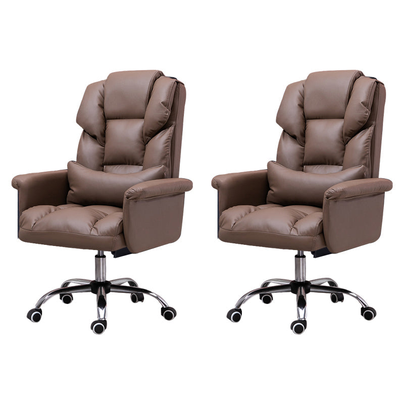 Sedia da ufficio moderna senza braccio Meccanismo di inclinazione della sedia da scrivania ergonomica con ruote