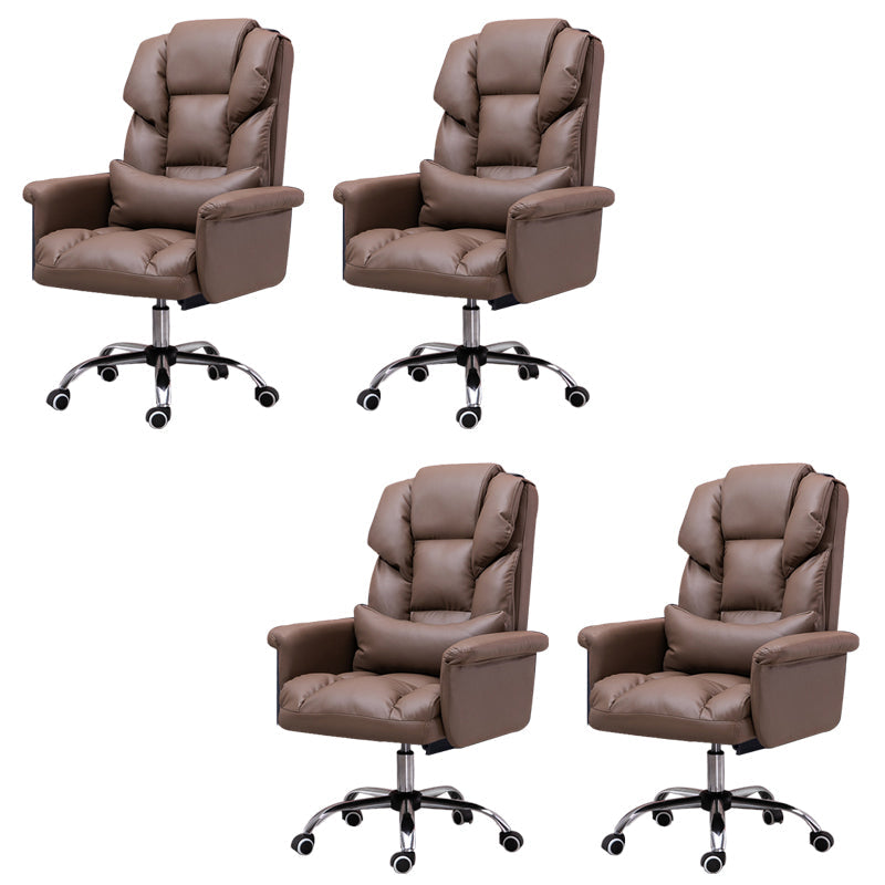 Sedia da ufficio moderna senza braccio Meccanismo di inclinazione della sedia da scrivania ergonomica con ruote