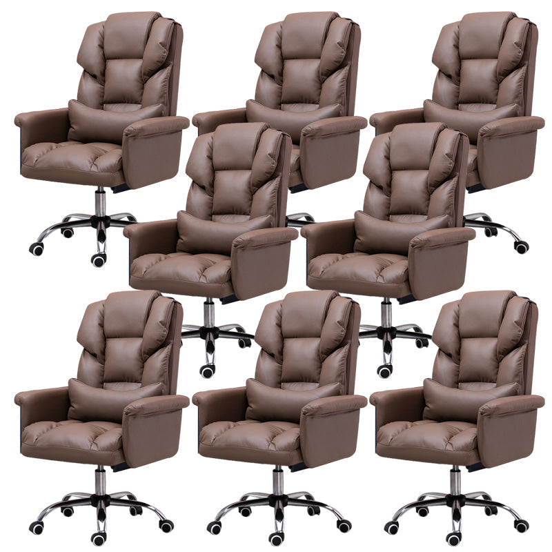 Sedia da ufficio moderna senza braccio Meccanismo di inclinazione della sedia da scrivania ergonomica con ruote