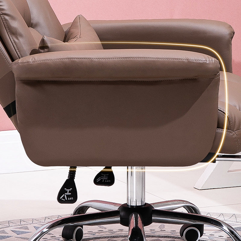 Sedia da ufficio moderna senza braccio Meccanismo di inclinazione della sedia da scrivania ergonomica con ruote