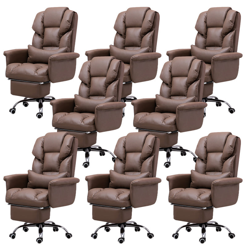 Sedia da ufficio moderna senza braccio Meccanismo di inclinazione della sedia da scrivania ergonomica con ruote