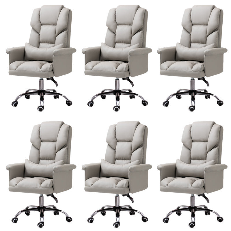 Sedia da ufficio moderna senza braccio Meccanismo di inclinazione della sedia da scrivania ergonomica con ruote