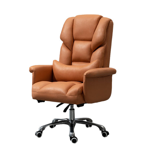 Modern Armless Office Chair Tilt Mechanism Ergonomic Desk Chair with Wheels Orange 1 Piece Without Footrest