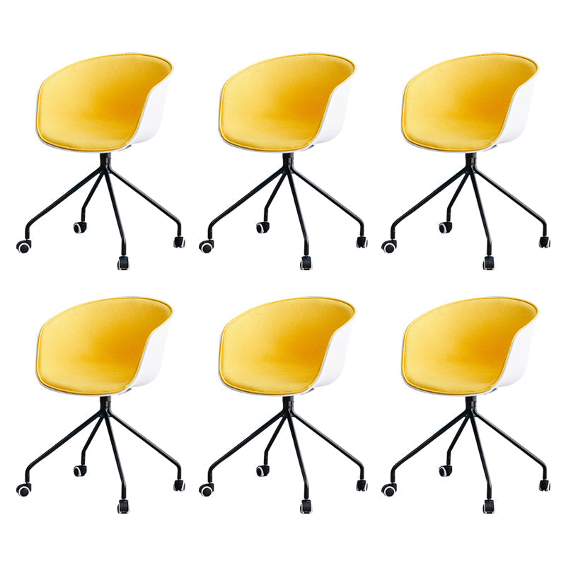 Modern Armless Office Chair No Distressing Desk Chair with Wheels