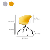 Modern Armless Office Chair No Distressing Desk Chair with Wheels