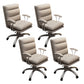 Modern Fixed Arms Office Chair Leather No Distressing Ergonomic Slide Chair