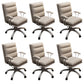 Modern Fixed Arms Office Chair Leather No Distressing Ergonomic Slide Chair