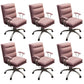 Modern Fixed Arms Office Chair Leather No Distressing Ergonomic Slide Chair
