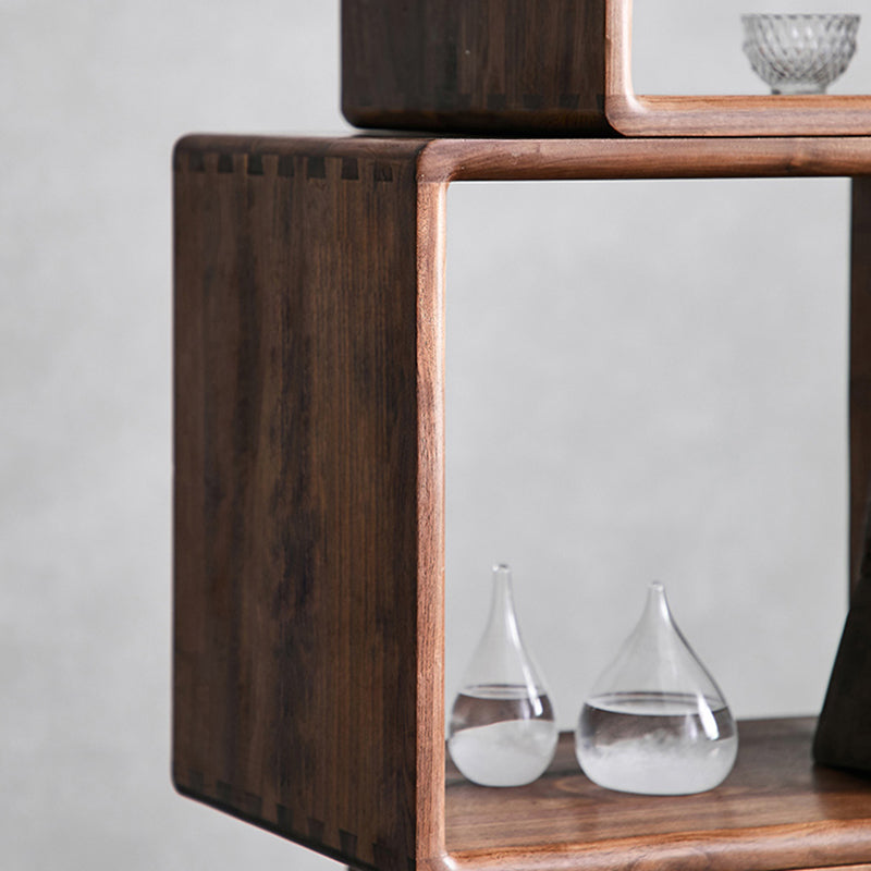 Bibliothèque à l'arrière ouvert contemporain étagère en bois massif pour le bureau