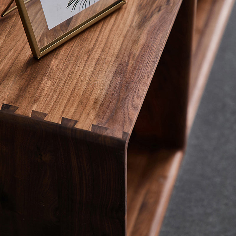 Bibliothèque à l'arrière ouvert contemporain étagère en bois massif pour le bureau