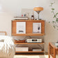 Open Back Horizontal Bookshelf Contemporary Solid Wood Bookshelf for Office