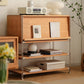 Open Back Horizontal Bookshelf Contemporary Solid Wood Bookshelf for Office