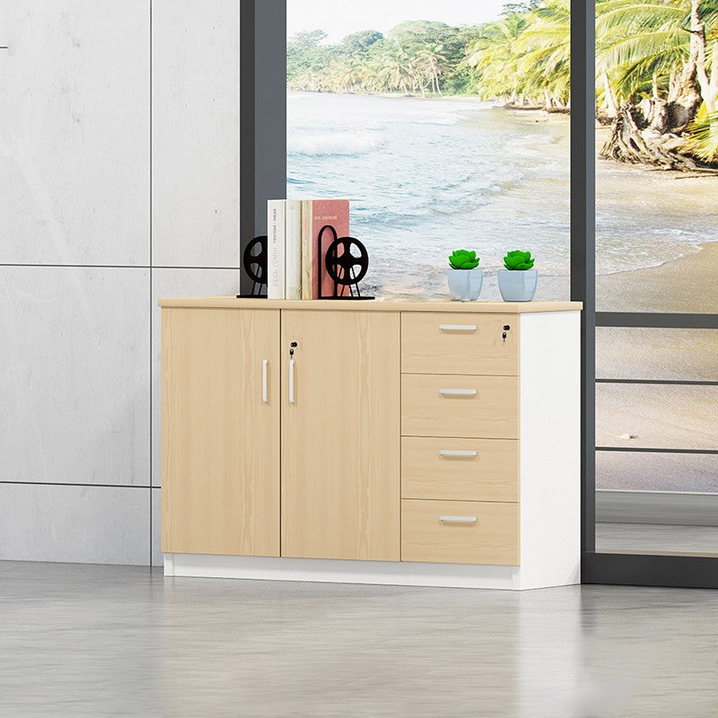 Modern Style File Cabinet Wooden Frame Storage Lateral File Cabinet 47"L x 16"W x 31"H Natural Clearhalo 'Filing Cabinets' 'filling_cabinets' 'furn' 'furn_filling_cabinets' 'Furniture' 'Office Furniture' 7474539