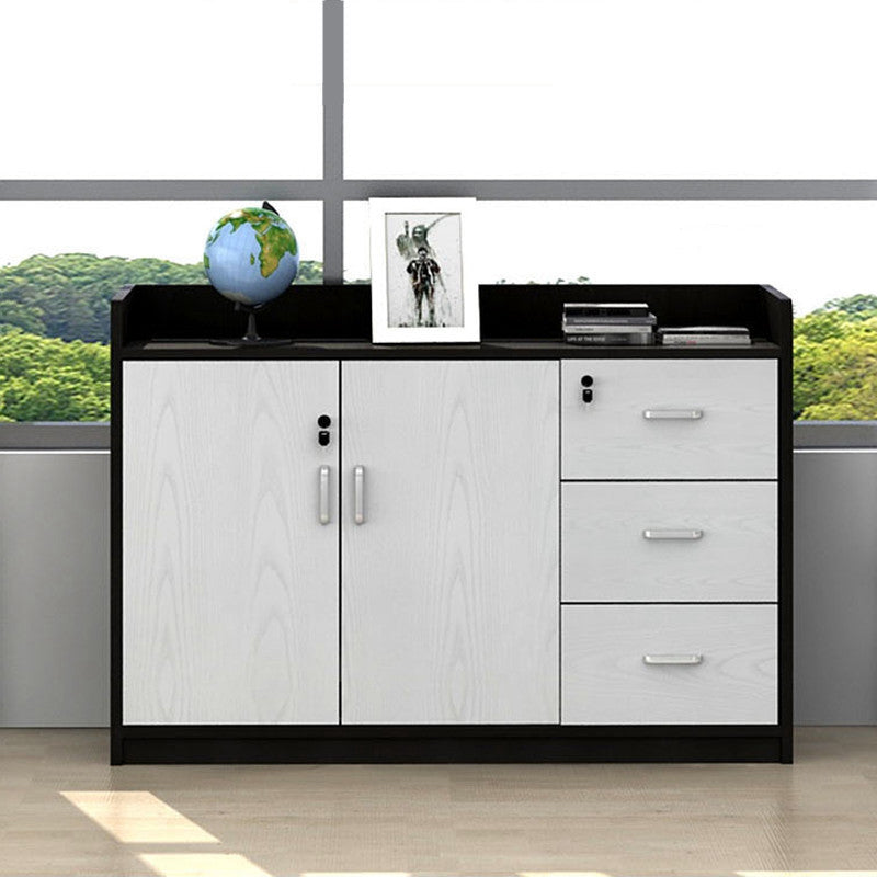 Modern Style File Cabinet Wooden Frame Storage Lateral File Cabinet 47"L x 16"W x 31"H Black White Clearhalo 'Filing Cabinets' 'filling_cabinets' 'furn' 'furn_filling_cabinets' 'Furniture' 'Office Furniture' 7474546