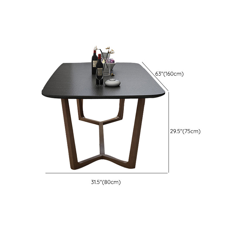 Black and Brown Dining Room Table Contemporary Dining Site Table Clearhalo 'Dining Tables & Seating' 'Dining Tables' 'dining_table' 'furn' 'furn_dining_table' 'Furniture' 'Kitchen & Dining Furniture' 7474854