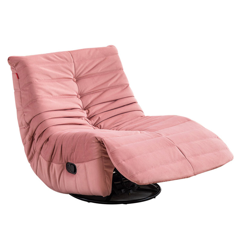 Swivel Rocker Standard Recliner Modern Recliner Chair with Side Pockets Pink Clearhalo 'Chairs & Seating' 'furn' 'furn_recliners' 'Furniture' 'Living Room Furniture' 'Recliners' 7474951