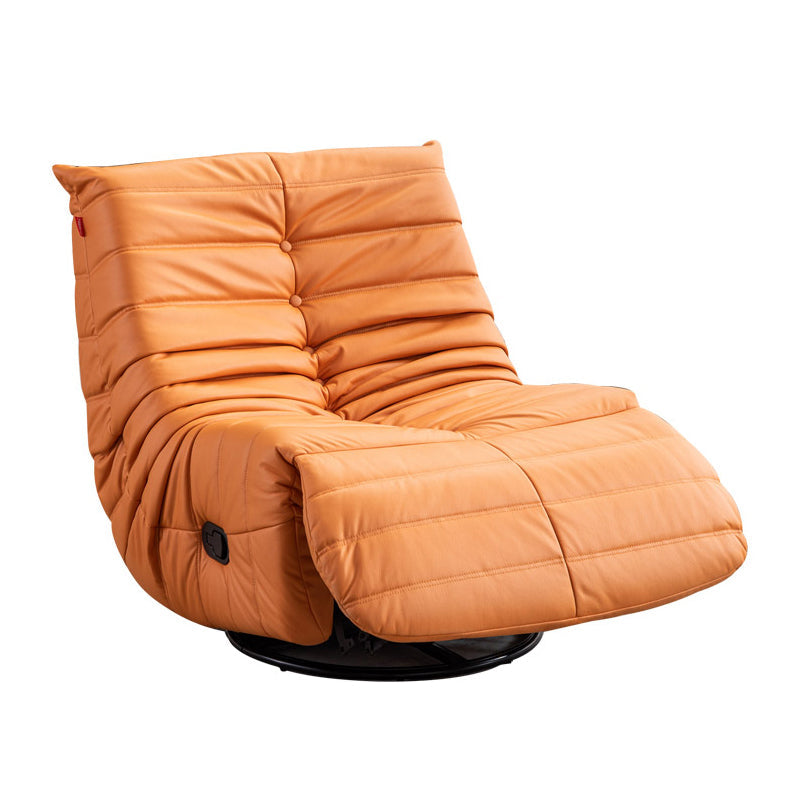 Swivel Rocker Standard Recliner Modern Recliner Chair with Side Pockets Orange Clearhalo 'Chairs & Seating' 'furn' 'furn_recliners' 'Furniture' 'Living Room Furniture' 'Recliners' 7474955