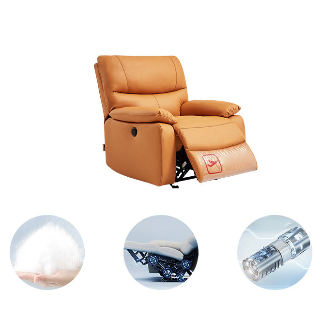 Contemporary Home Theater Recliner Metal Solid Color Arm Reclining Chair Orange Clearhalo 'Chairs & Seating' 'furn' 'furn_recliners' 'Furniture' 'Living Room Furniture' 'Recliners' 7475006