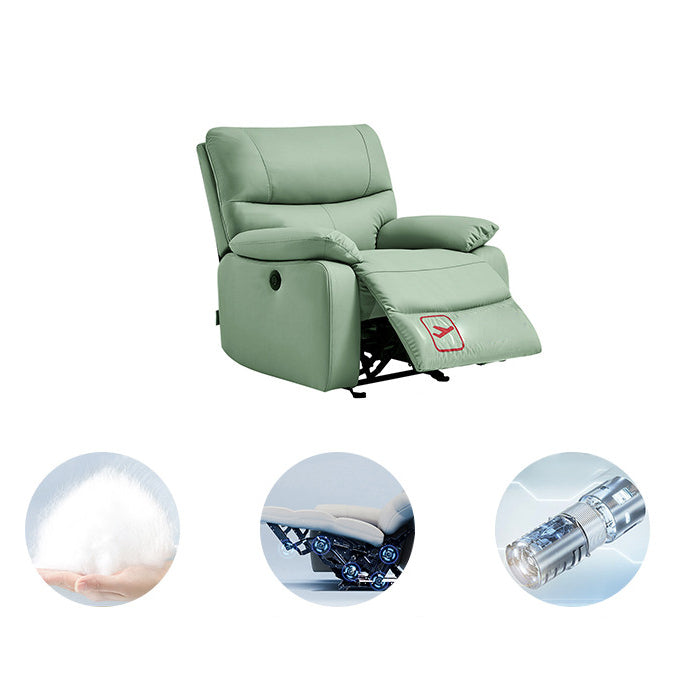 Contemporary Home Theater Recliner Metal Solid Color Arm Reclining Chair Green Clearhalo 'Chairs & Seating' 'furn' 'furn_recliners' 'Furniture' 'Living Room Furniture' 'Recliners' 7475009