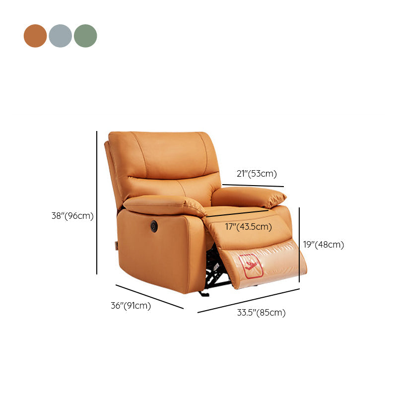 Contemporary Home Theater Recliner Metal Solid Color Arm Reclining Chair Clearhalo 'Chairs & Seating' 'furn' 'furn_recliners' 'Furniture' 'Living Room Furniture' 'Recliners' 7475014