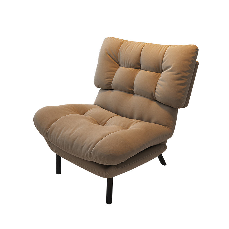 Scandinavian Recliner Chair Metal Manual Recliner Chair with Footrest Deck Chair Brown Clearhalo 'Chairs & Seating' 'furn' 'furn_recliners' 'Furniture' 'Living Room Furniture' 'Recliners' 7475051
